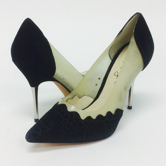 black velvet pointed heels